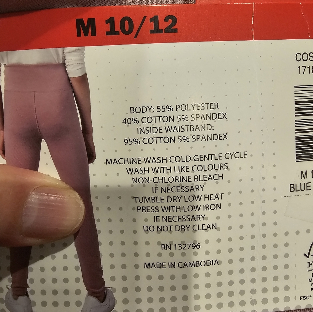 New Girls size 10/12 (Medium) 2 pack fleece lined leggings - Picture 4 of 5